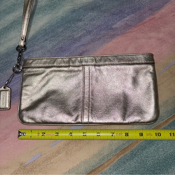Coach Factory Metallic Champagne Gold Wristlet Clutch - Picture 5 of 7